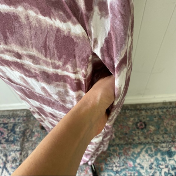 Lulus Yours Tule Mauve Tie Dye Maxi Dress Beachy Boho Sleeveless S/M Pockets - Picture 15 of 15